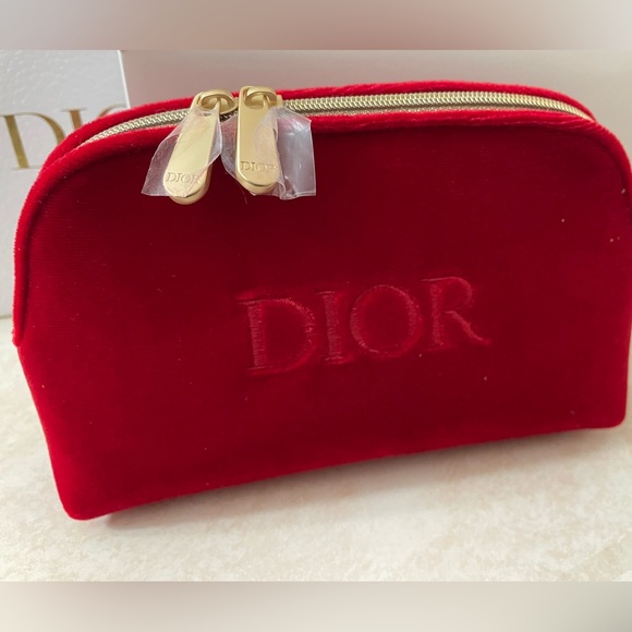 Dior Red Velvet Makeup Pouch NEW in Box - Picture 5 of 8